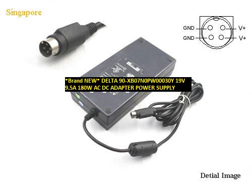 *Brand NEW* 90-XB07N0PW00030Y DELTA 19V 9.5A 180W AC DC ADAPTER POWER SUPPLY